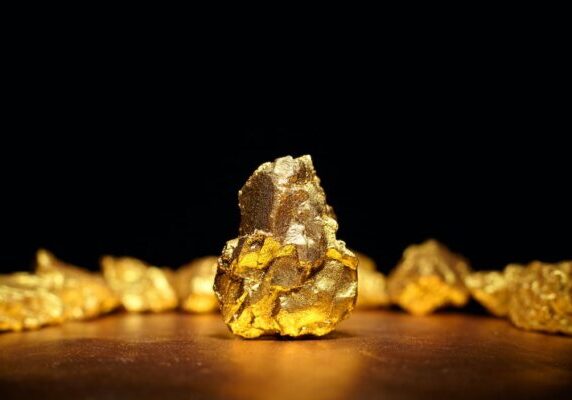 A piece of raw gold.